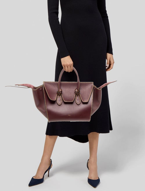 Celine Leather Tie Tote Small