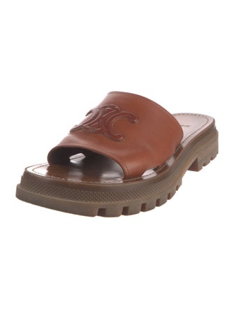 Celine Triomphe Leather Slides
