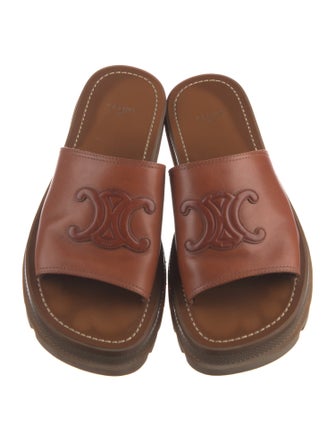 Celine Triomphe Leather Slides