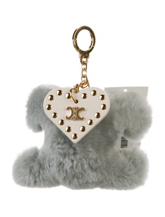 Celine Faux Fur and Leather Bag Charm
