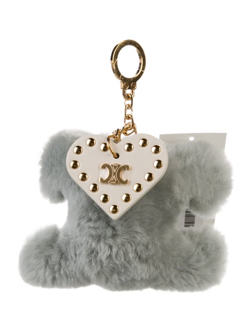 Celine Faux Fur and Leather Bag Charm