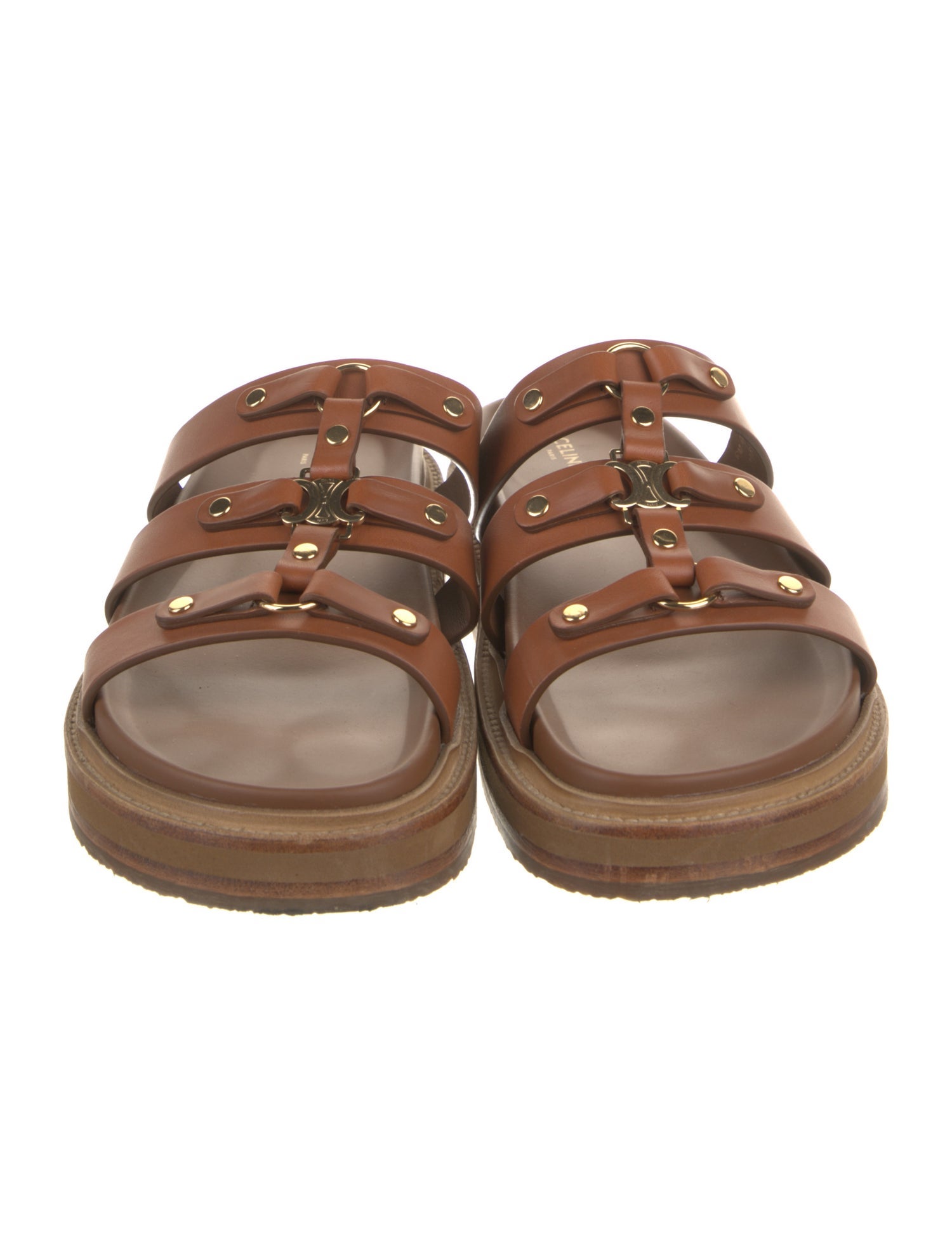 Celine Leather Slingback Sandals