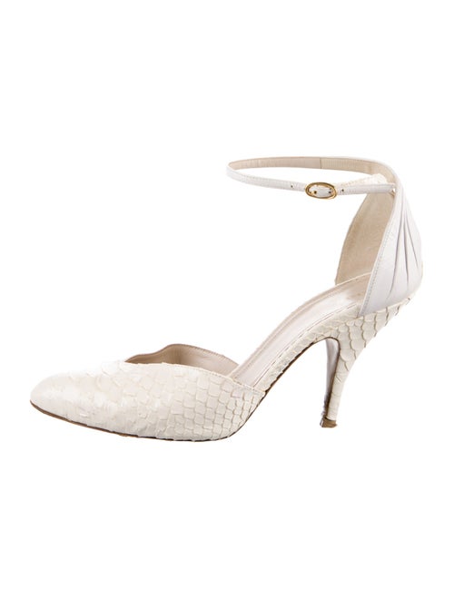 Celine Python Keyhole Accent D'Orsay Pumps