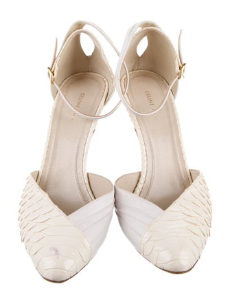 Celine Python Keyhole Accent D'Orsay Pumps
