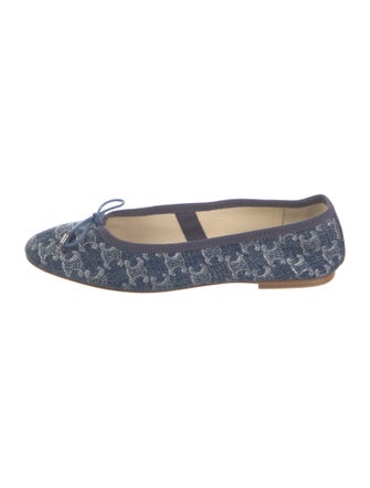 Celine Denim Printed Ballet Flats