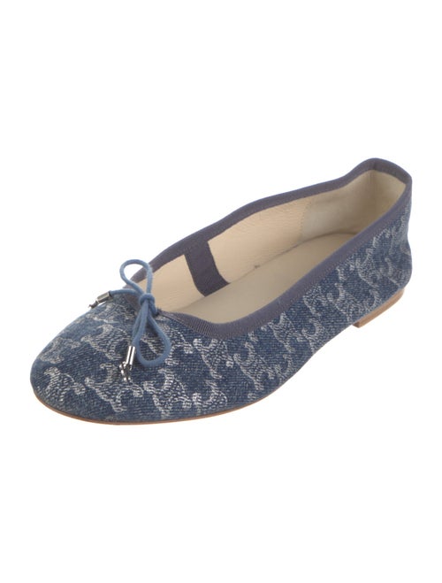 Celine Denim Printed Ballet Flats