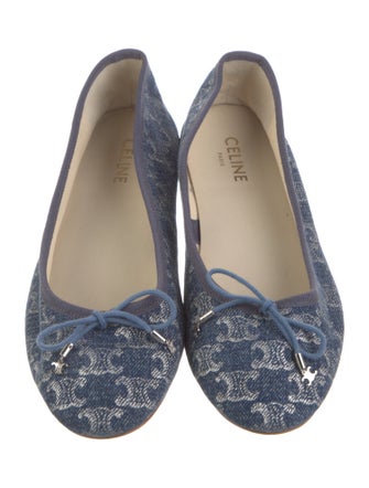 Celine Denim Printed Ballet Flats