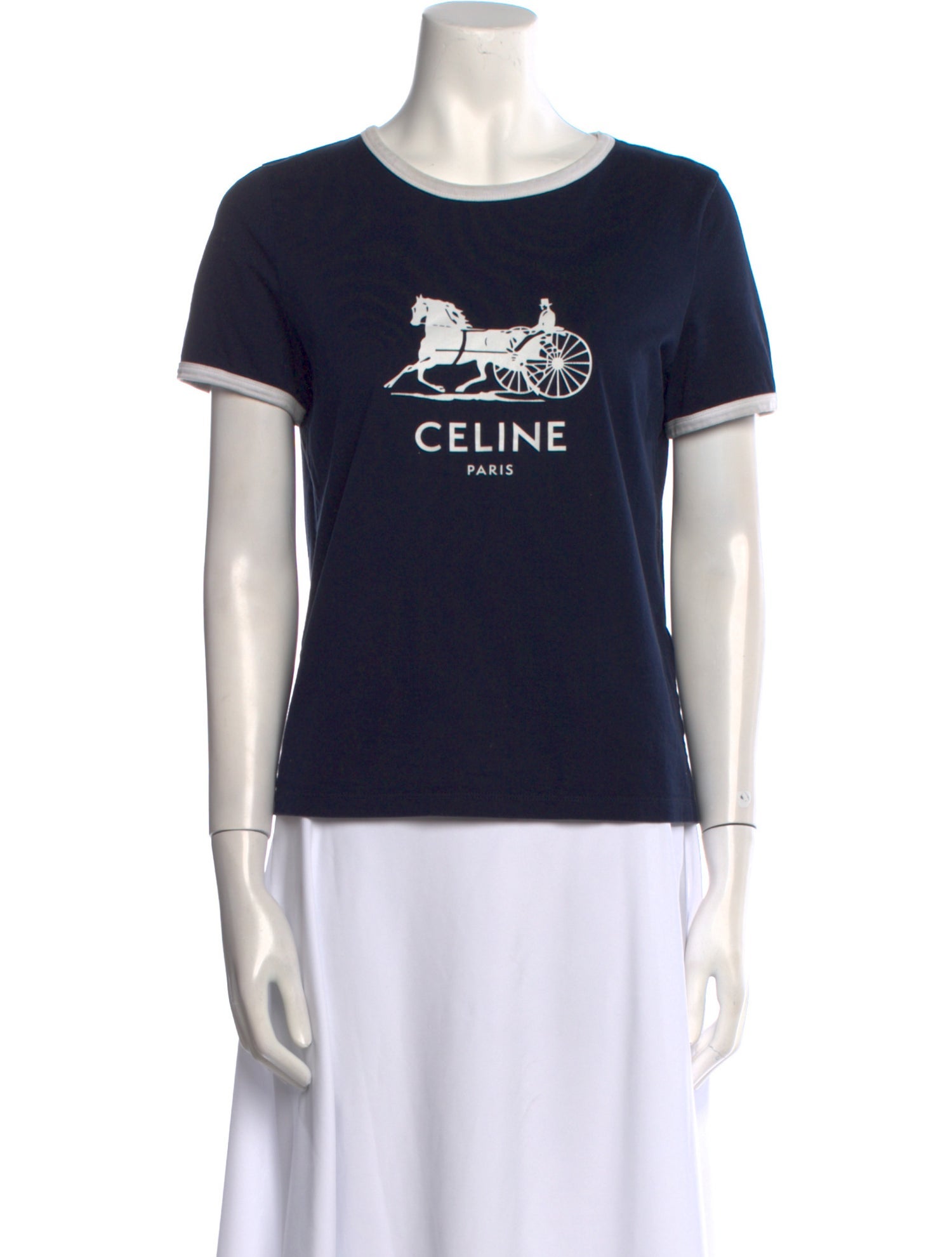 Celine Graphic Print Crew Neck T-Shirt