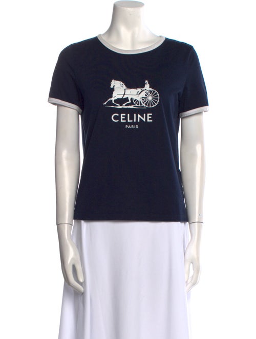 Celine Graphic Print Crew Neck T-Shirt