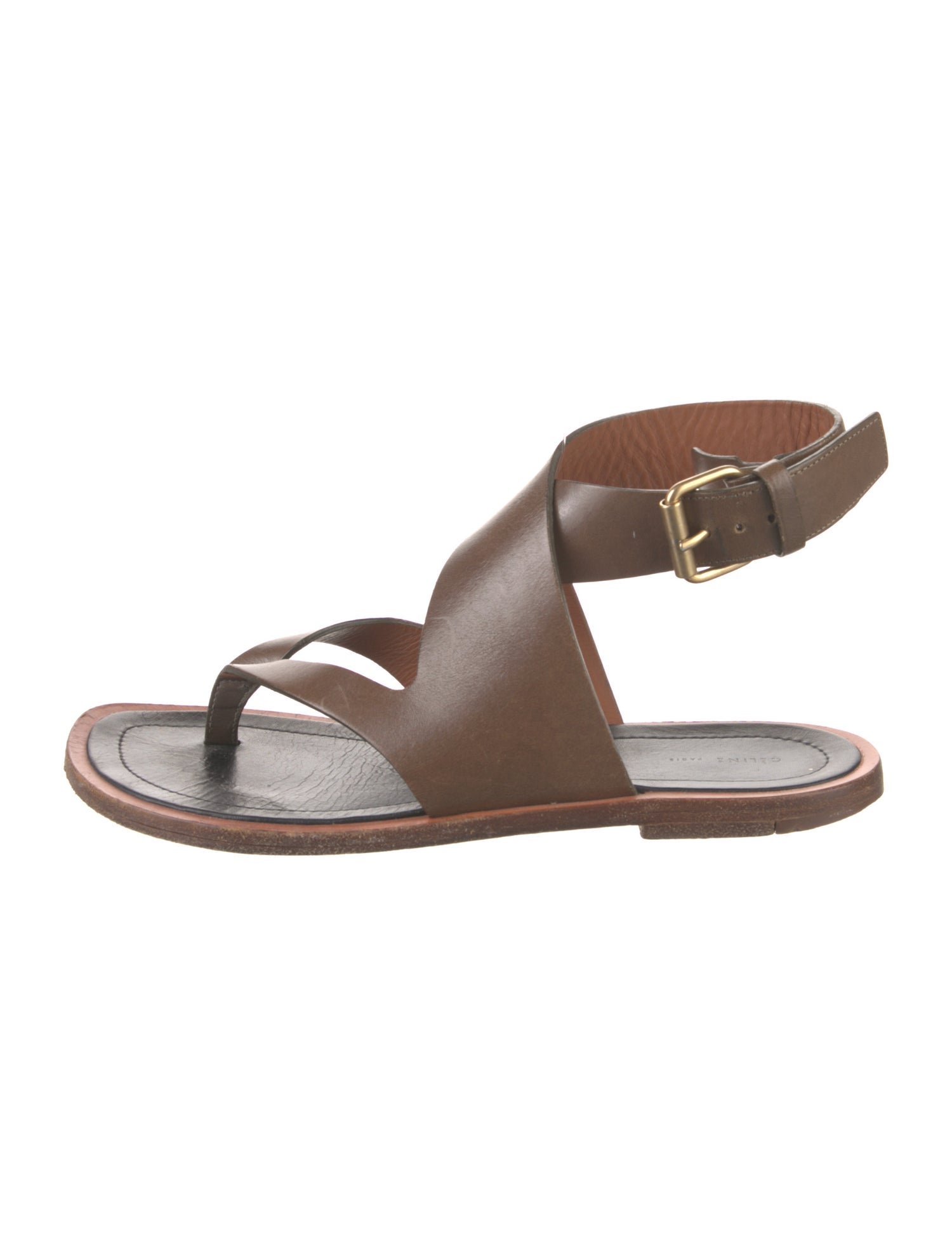 Celine Leather Cutout Accent Slingback Sandals