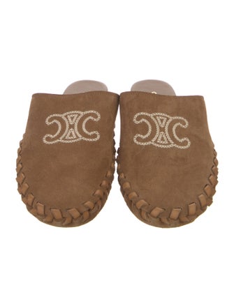 Celine Triomphe Suede Mules