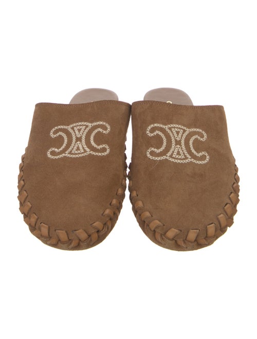 Celine Triomphe Suede Mules