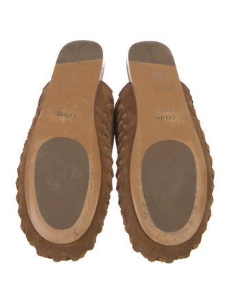 Celine Triomphe Suede Mules
