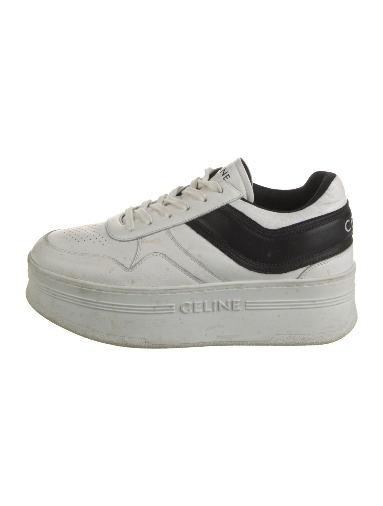 Celine Leather Lasercut Accents Sneakers