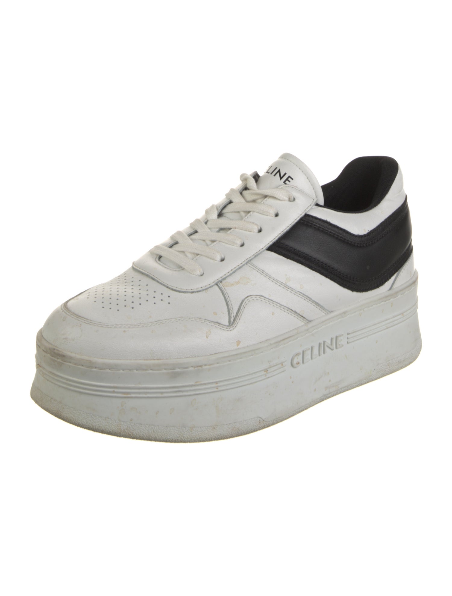 Celine Leather Lasercut Accents Sneakers