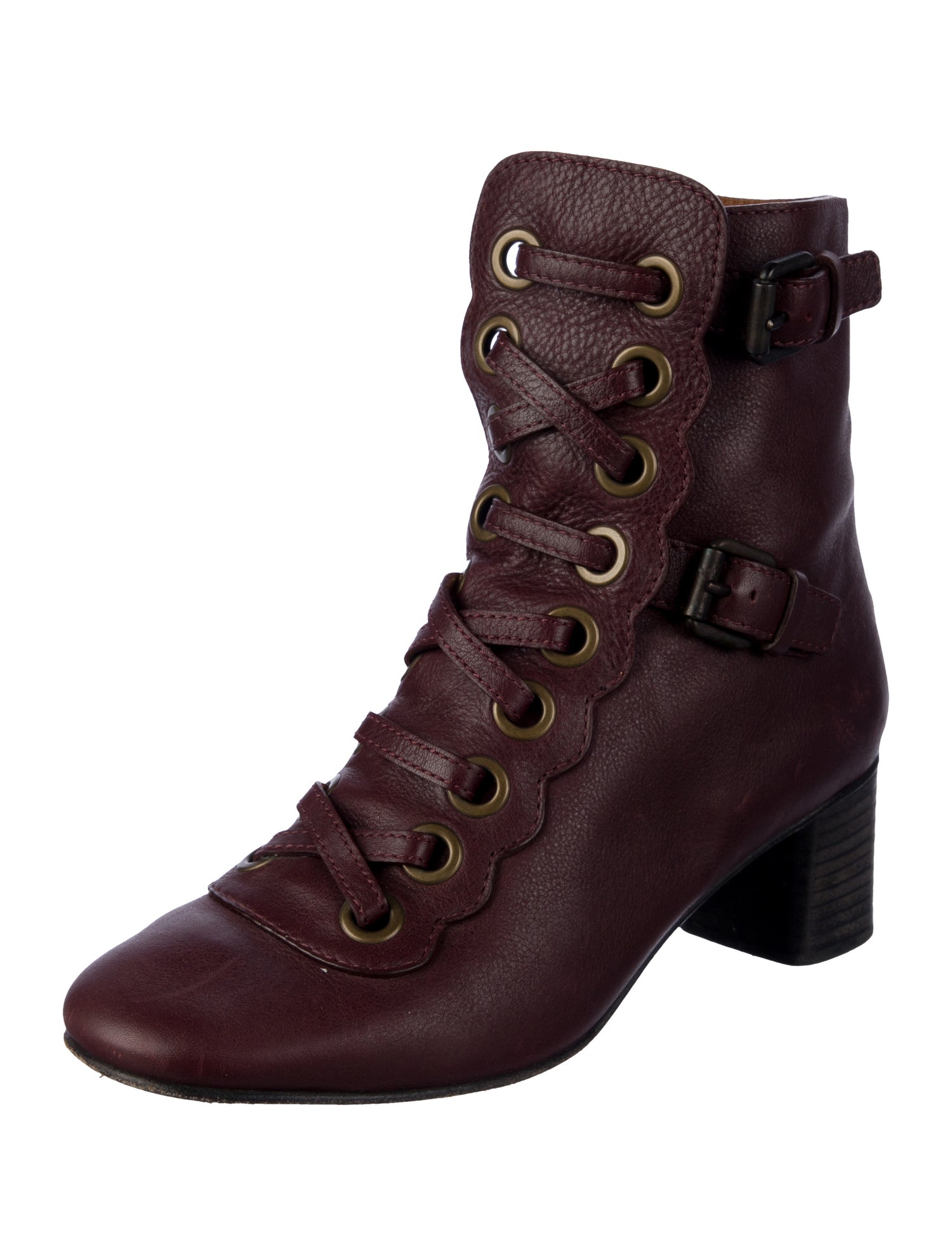 Celine Leather Combat Boots