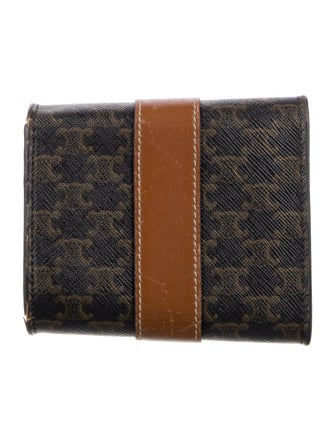 Celine 2021 SMALL TRIFOLD TRIOMPHE CANVAS Compact Wallet