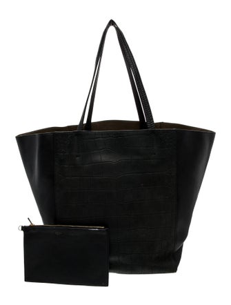 Celine Embossed Leather Cabas Phantom