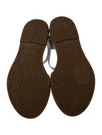 Celine Raffia Embroidered Accent Gladiator Sandals