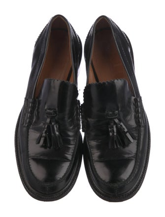 Celine Leather Tassel Accents Loafers