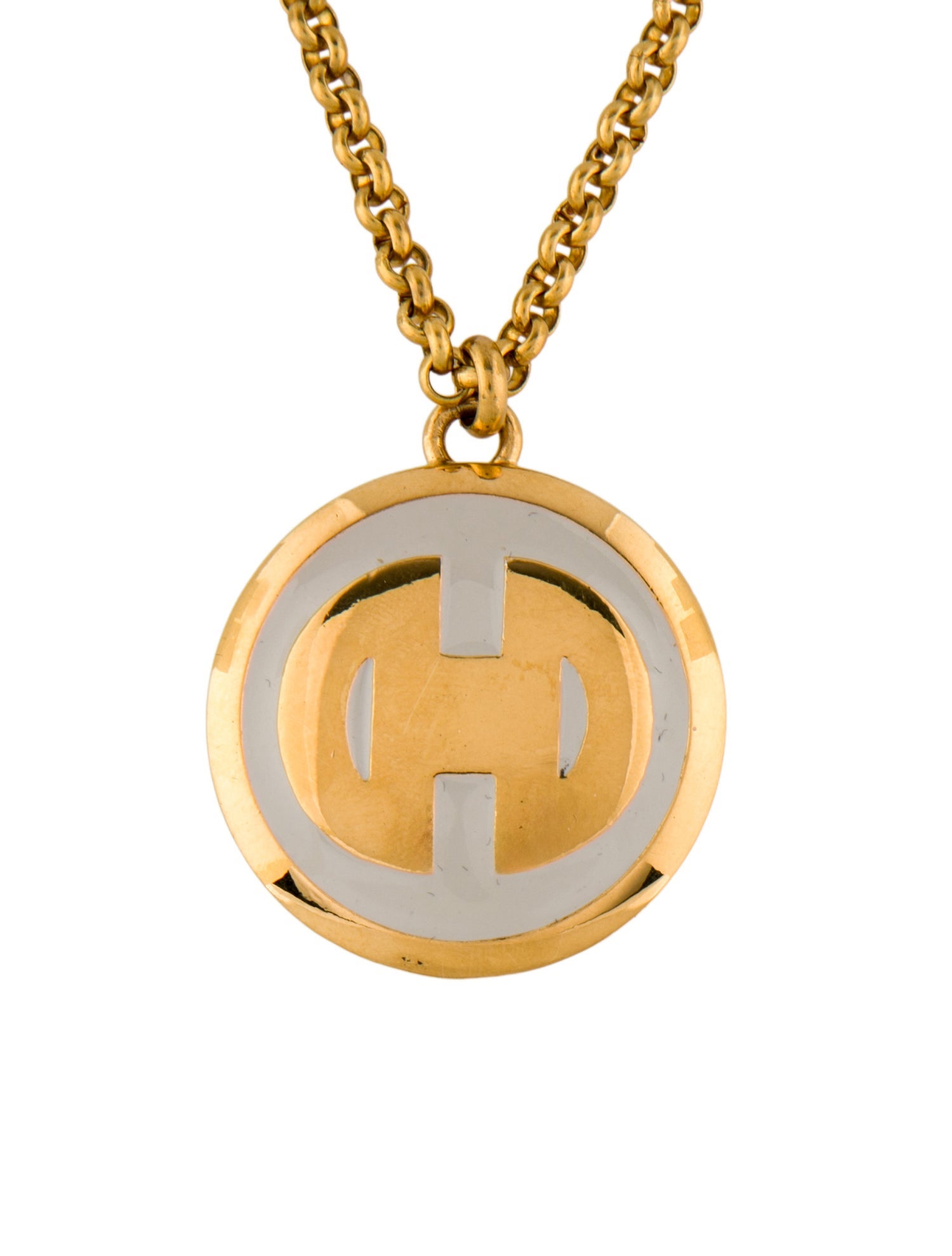 Celine Enamel Pendant Necklace