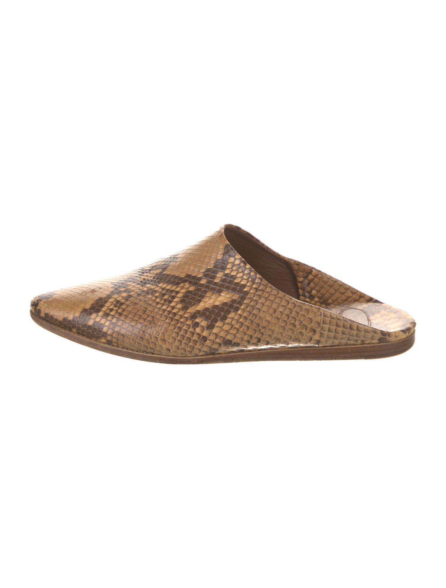 Celine Snakeskin Animal Print Mules