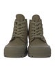 Celine Canvas Leather Trim Embellishment Hiking Boots