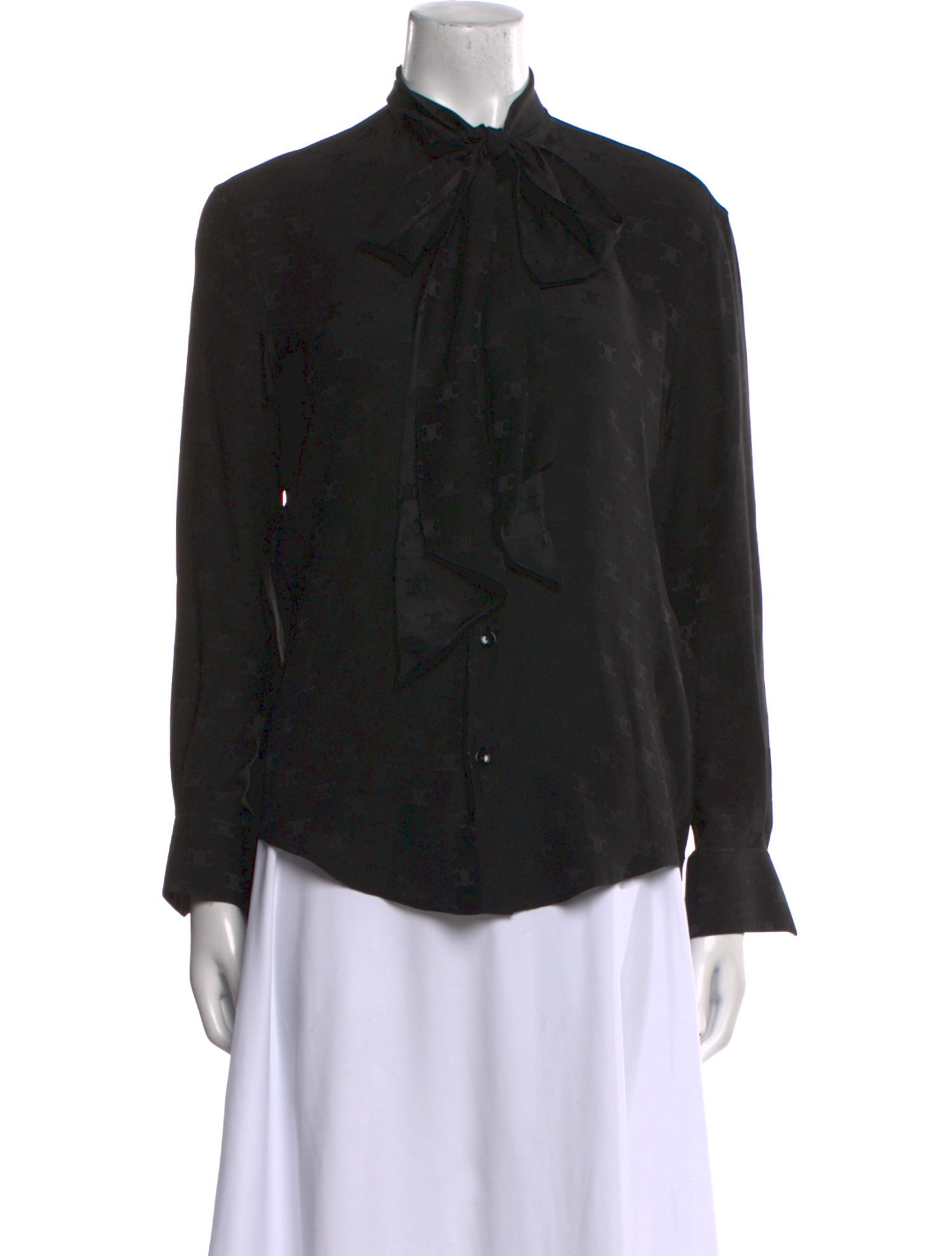Celine Silk Long Sleeve Button-Up Top w/ Tags