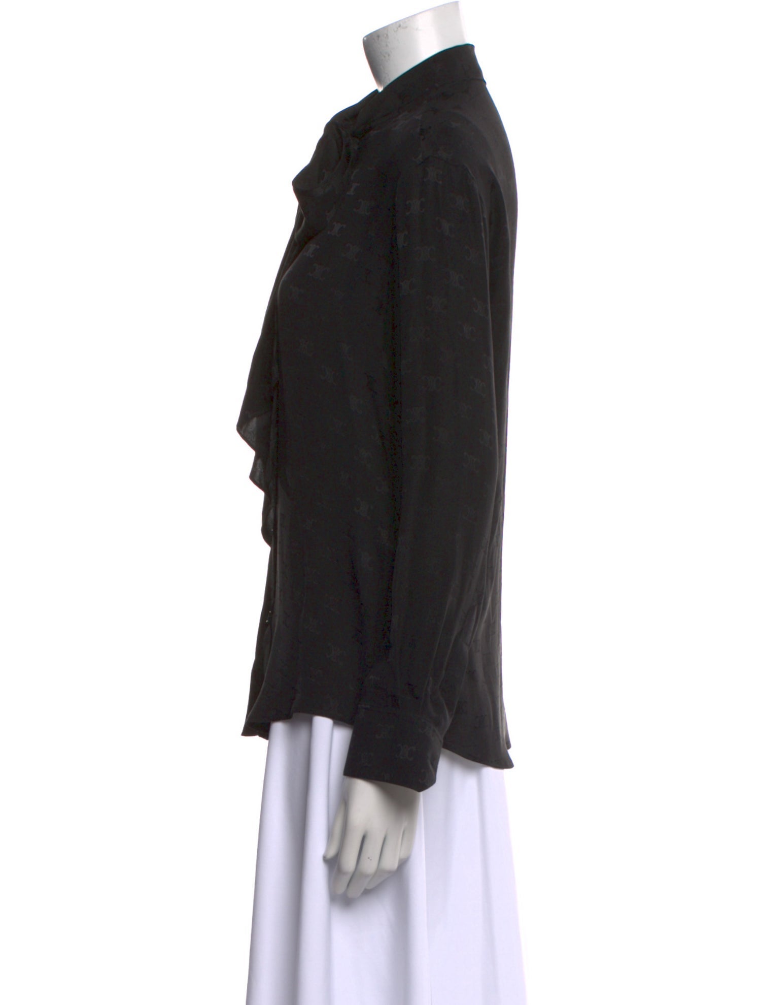 Celine Silk Long Sleeve Button-Up Top w/ Tags