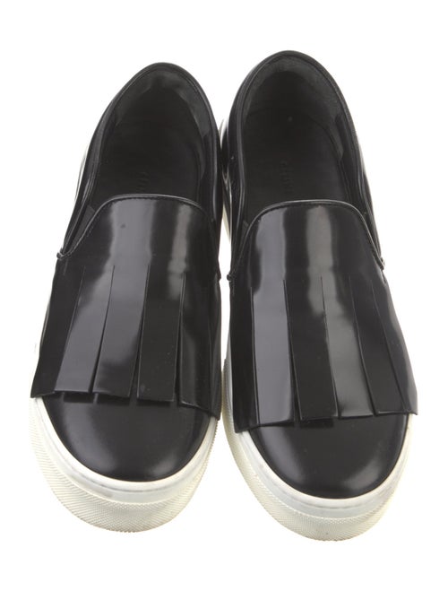 Celine Patent Leather Fringe Trim Accent Oxfords