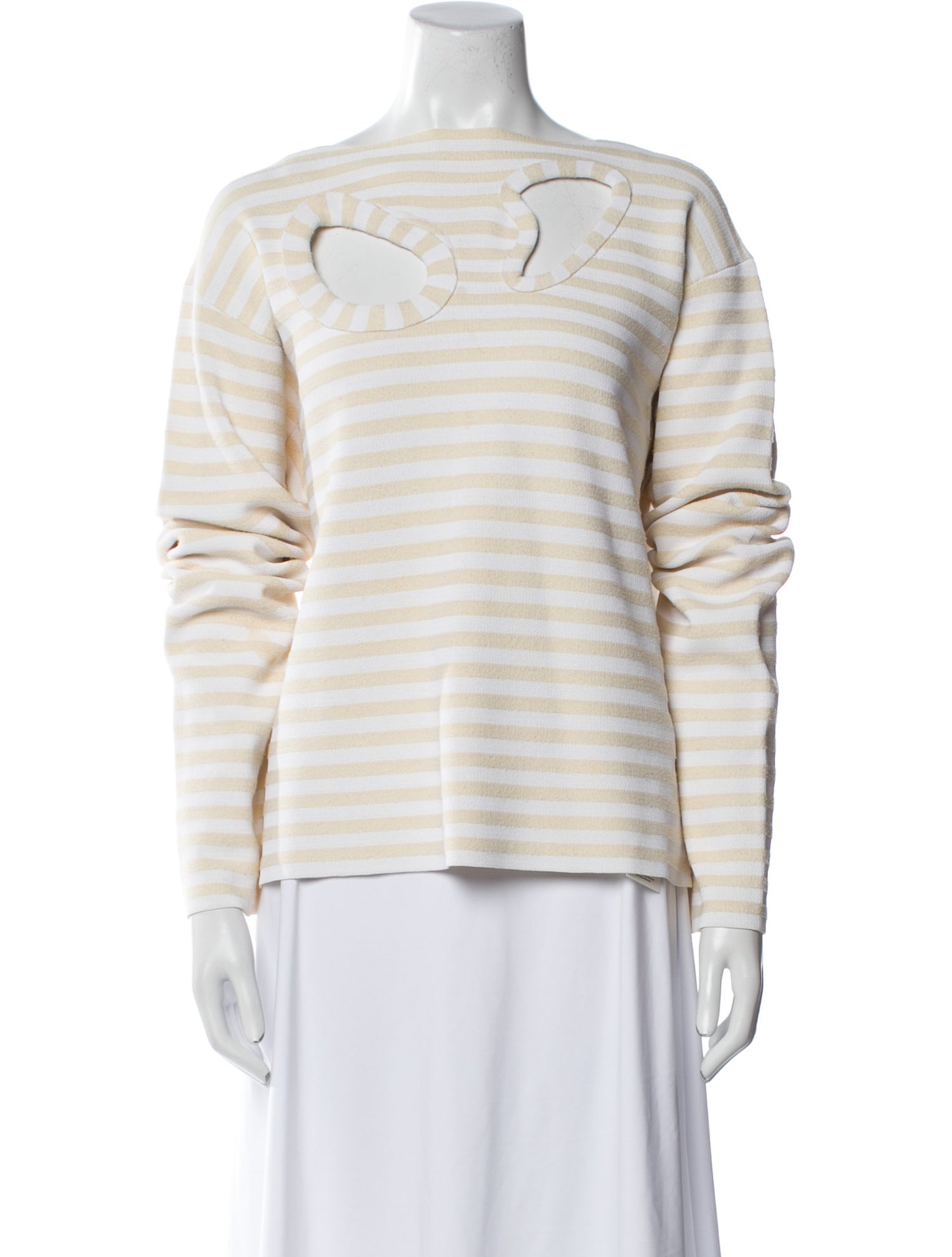 Celine Striped Bateau Neckline Top