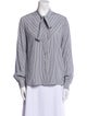 Celine Silk Striped Button-Up Top