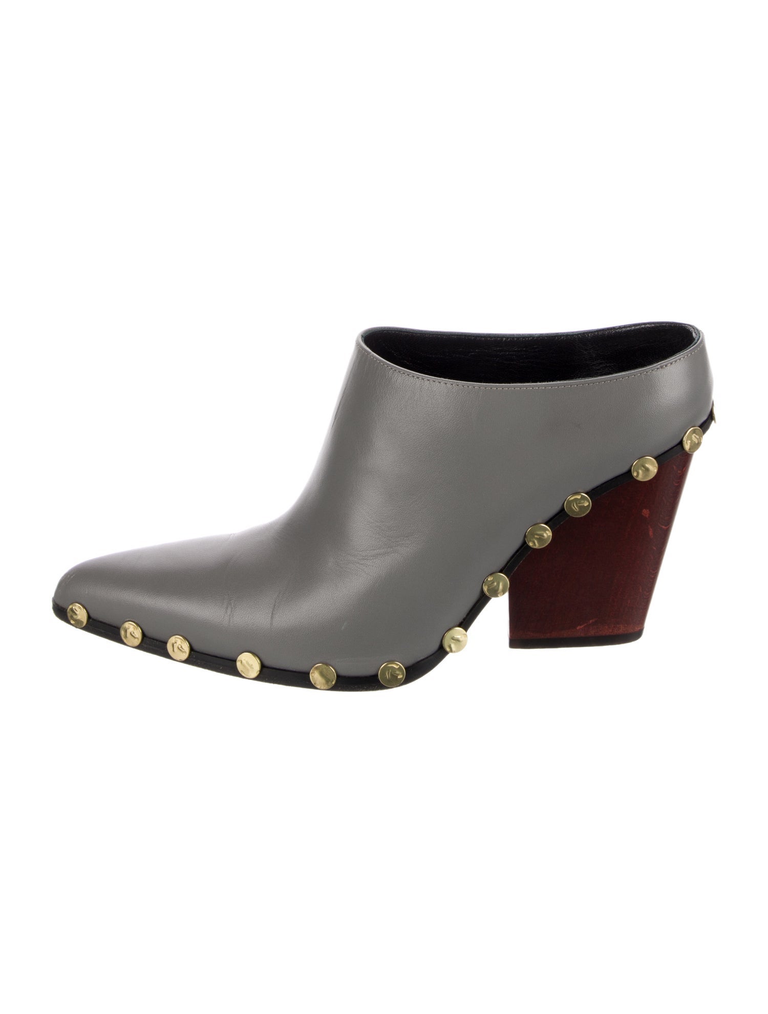 Celine Leather Studded Accents Mules