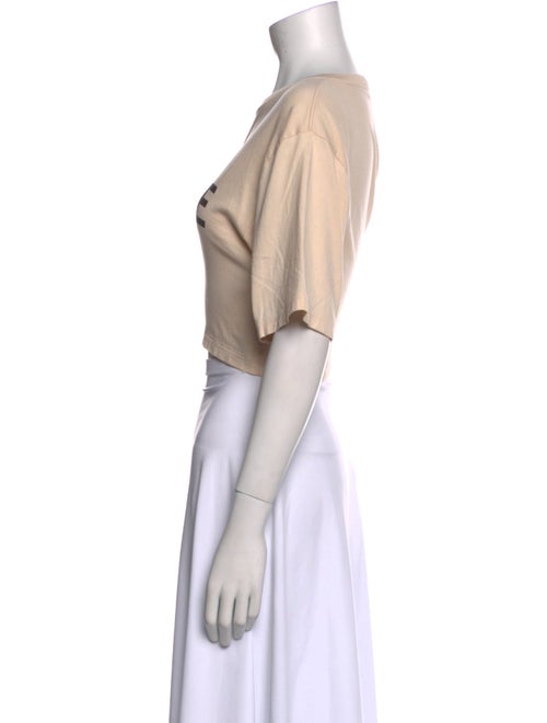 Celine Graphic Print Crew Neck Crop Top