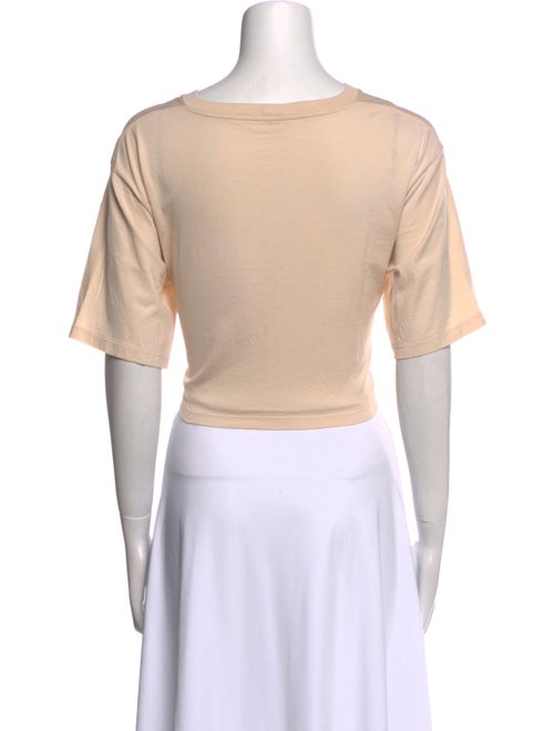 Celine Graphic Print Crew Neck Crop Top