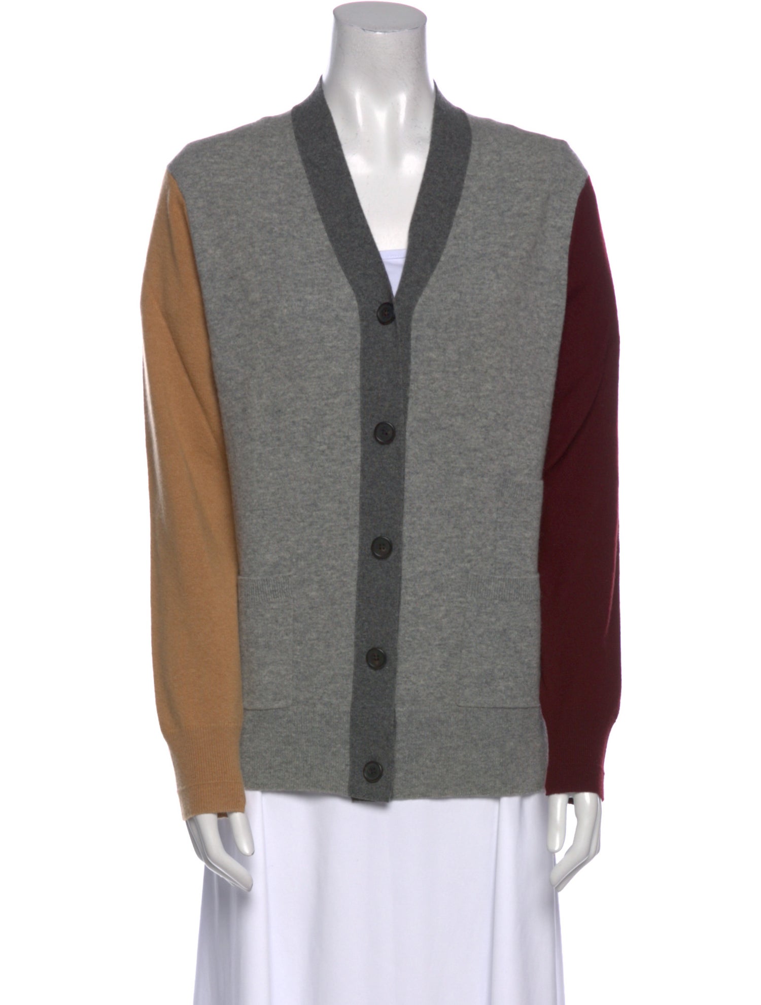 Celine Wool Colorblock Pattern Sweater