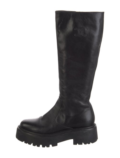 Celine Triomphe Leather Combat Boots