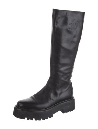Celine Triomphe Leather Combat Boots