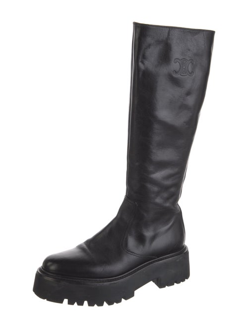 Celine Triomphe Leather Combat Boots