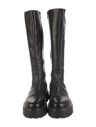 Celine Triomphe Leather Combat Boots
