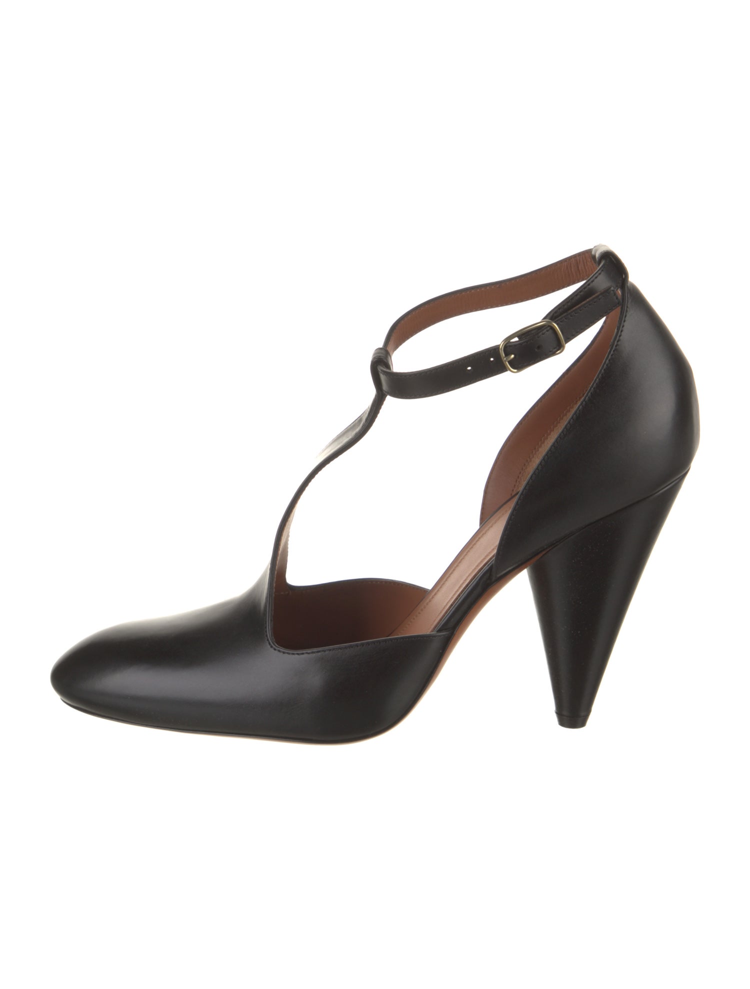 Celine Leather T-Strap Pumps