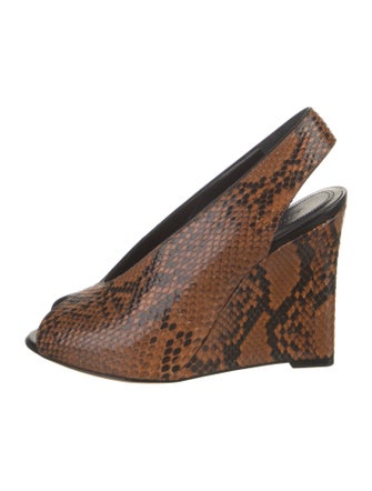 Celine Snakeskin Animal Print Slingback Pumps