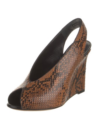 Celine Snakeskin Animal Print Slingback Pumps