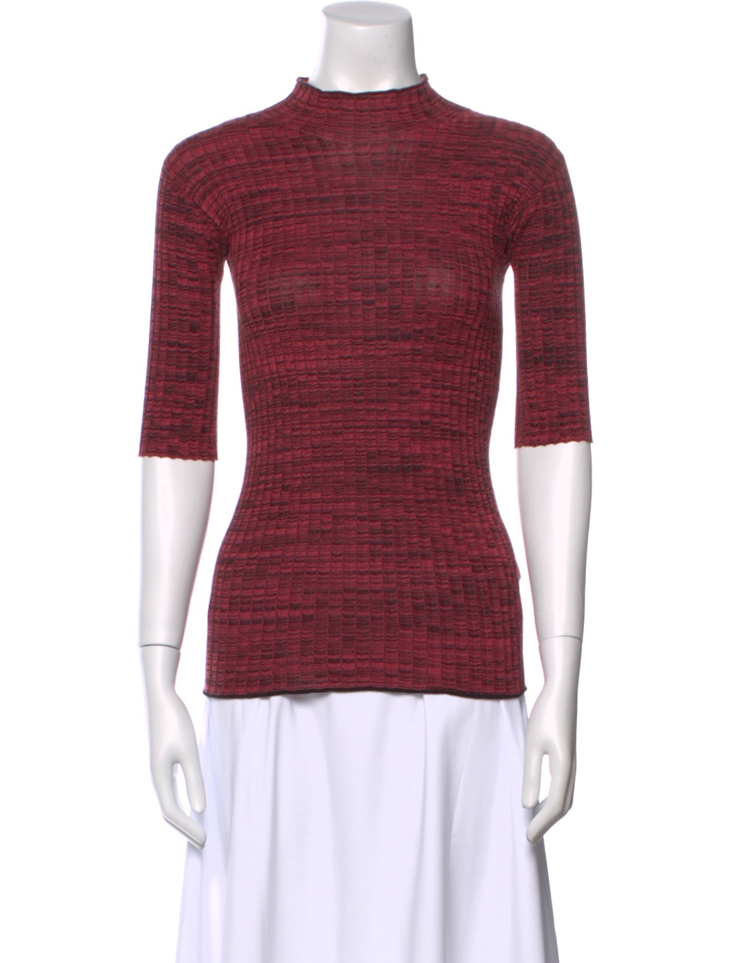 Celine Mock Neck Three-Quarter Sleeve Top