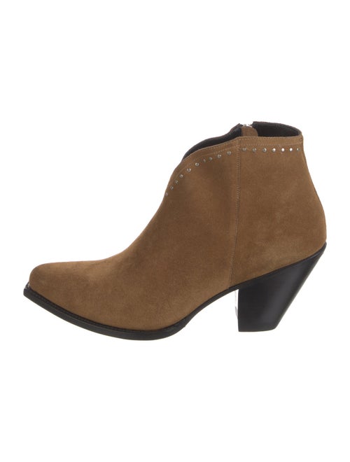 Celine Suede Studded Accents Western Boots