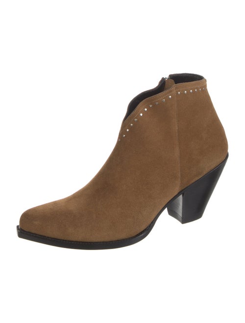 Celine Suede Studded Accents Western Boots