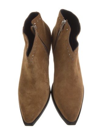 Celine Suede Studded Accents Western Boots