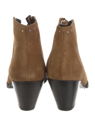 Celine Suede Studded Accents Western Boots