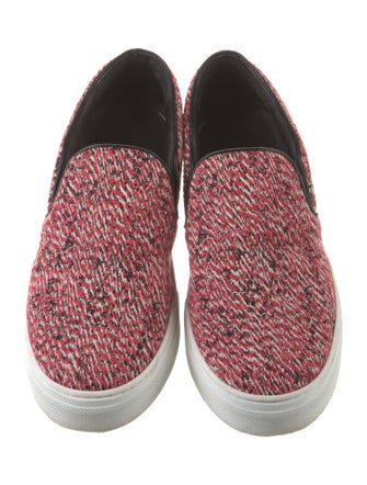 Celine Printed Leather Trim Embellishment Sneakers