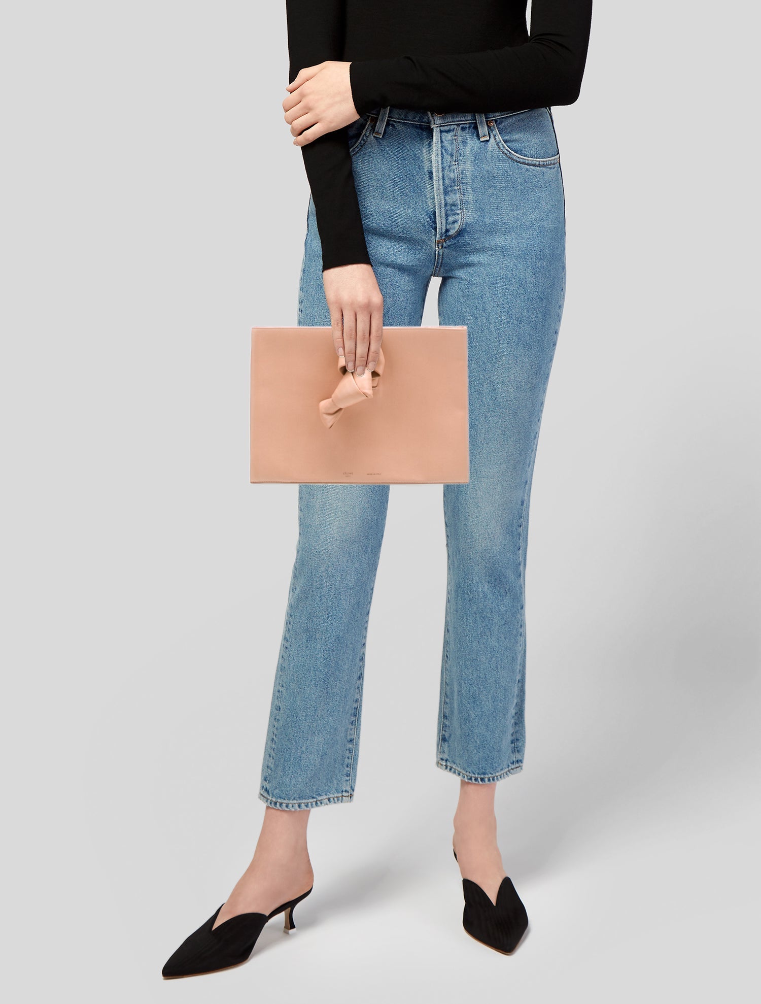 Celine Leather Knotted Clutch